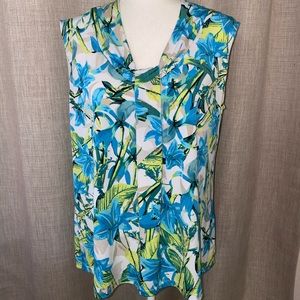 Floral Sleeveless Blouse EUC